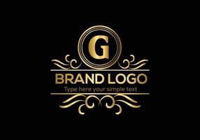 eerste brief luxe logo sjabloon in vector kunst voor restaurant en andere vector illustratie