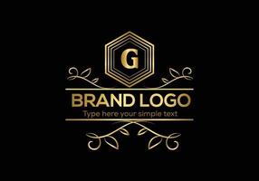 eerste brief luxe logo sjabloon in vector kunst voor restaurant en andere vector illustratie