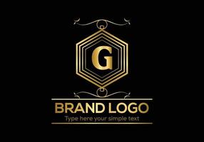 eerste brief luxe logo sjabloon in vector kunst voor restaurant en andere vector illustratie