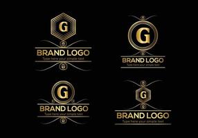 eerste brief luxe logo sjabloon in vector kunst voor restaurant en andere vector illustratie