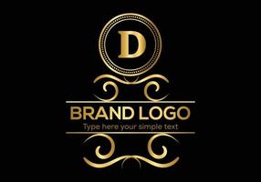 eerste brief luxe logo sjabloon in vector kunst voor restaurant en andere vector illustratie