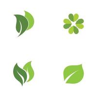 logo's van groene boom blad ecologie vector