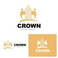 kroon logo, koning en koningin icoon ontwerp, vector elegant, gemakkelijk, sjabloon illustratie