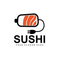 sushi logo, Japans voedsel sushi zeevruchten vector, Japans keuken Product merk ontwerp, sjabloon icoon vector