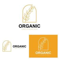 tarwe rijst- logo, agrarisch biologisch planten vector, luxe ontwerp gouden bakkerij ingrediënten vector