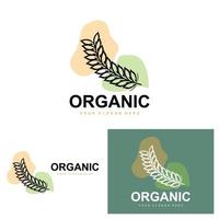 tarwe rijst- logo, agrarisch biologisch planten vector, luxe ontwerp gouden bakkerij ingrediënten vector