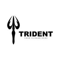 drietand logo, vector magie speer van Poseidon Neptunus, triton koning ontwerp, sjabloon icoon merk illustratie