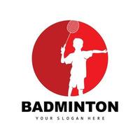 badminton logo, sport Afdeling ontwerp, vector abstract badminton spelers silhouet verzameling