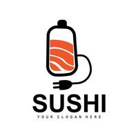 sushi logo, Japans voedsel sushi zeevruchten vector, Japans keuken Product merk ontwerp, sjabloon icoon vector