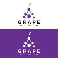 druif fruit logo, cirkel stijl fruit ontwerp, druif boerderij vector, wijn drankje, natuur icoon, illustratie sjabloon vector