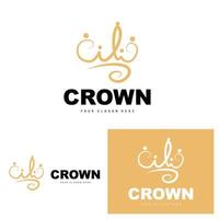 kroon logo, koning en koningin icoon ontwerp, vector elegant, gemakkelijk, sjabloon illustratie