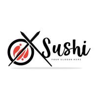 sushi logo, Japans voedsel sushi zeevruchten vector, Japans keuken Product merk ontwerp, sjabloon icoon vector