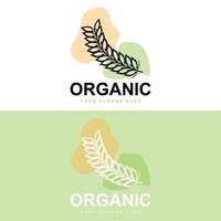 tarwe rijst- logo, agrarisch biologisch planten vector, luxe ontwerp gouden bakkerij ingrediënten vector