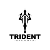 drietand logo, vector magie speer van Poseidon Neptunus, triton koning ontwerp, sjabloon icoon merk illustratie