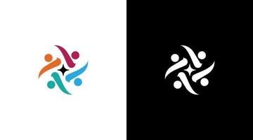 gemeenschap mensen samenspel groep logo vector monogram icoon ontwerp