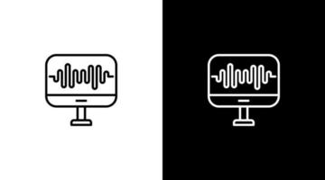 toezicht houden op logo en audio geluid Golf stem technologie schets icoon ontwerp vector