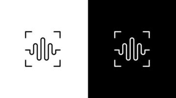 audio scanner logo geluid Golf stem technologie schets icoon ontwerp vector