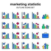 demografisch bar gegevens analyse infographic kleurrijk icoon verzameling reeks bundel ontwerp tabel bar vector