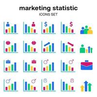 bedrijf afzet infographic gegevens analyse kleurrijk icoon verzameling reeks bundel ontwerp tabel bar percentage vector