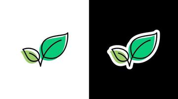 groen bladeren milieu logo icoon sticker vector