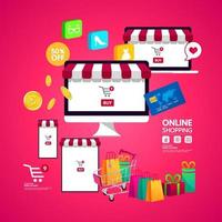 online boodschappen doen idee vector illustratie