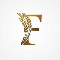 goud brief met rijst- voor logo ontwerp vector