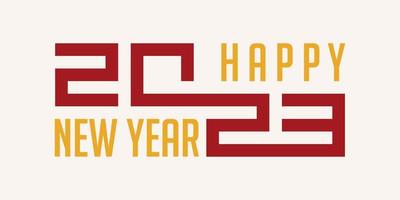 gelukkig nieuw jaar 2023 logo ontwerp. nieuw jaar 2023 tekst ontwerp vector sjabloon.