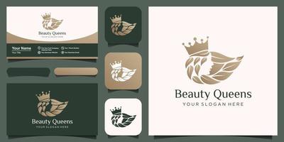 schoonheid koninginnen logo ontwerp vector