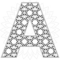 alfabet kleur bladzijde met bloemen stijl. abc kleur bladzijde - brief een vrij vector