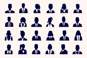 bedrijf mensen avatar profiel hoofd icoon silhouet reeks bedrijf Mens vrouw gebruiker gezicht avatars pictogrammen silhouetten vector illustratie