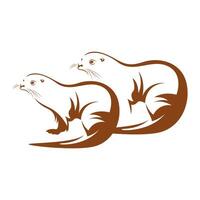 Otter icoon logo ontwerp vector
