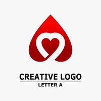 brief een logo, hart icoon in de hart. abstract bedrijf logo icoon ontwerp sjabloon vector