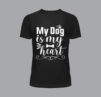 mijn hond is mijn hart t-shirt ontwerp vector