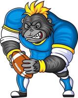 de gorilla mascotte van Amerikaans Amerikaans voetbal vector