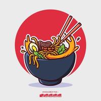 hand- getrokken schattig ramen illustratie vector