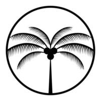 palm in cirkel vector icoon ontwerp. vlak icoon.