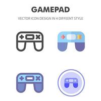 videogame controller pictogram ontwerp in 4 verschillende stijlen. pictogramontwerp voor uw websiteontwerp, logo, app, ui. vectorafbeeldingen illustratie en bewerkbare beroerte. eps 10. vector