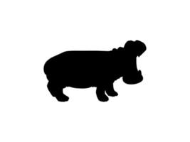nijlpaard silhouet voor logo, kunst illustratie, icoon, symbool, pictogram of grafisch ontwerp element. vector illustratie