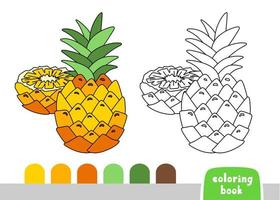 kleur boek voor kinderen ananas bladzijde voor boeken tijdschriften kleur vector illustratie