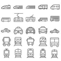 openbaar vervoer icoon vector set. reizen illustratie teken verzameling. reis symbool of logo.