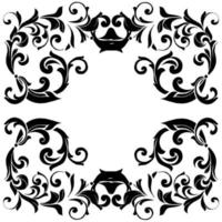 vector damast vintage barokke scroll ornament swirl. Victoriaanse monogram heraldische schild werveling. retro bloemen blad patroon grens gebladerte antiek acanthus kalligrafie gegraveerd tattoo.tile decor element