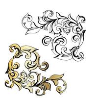 vector damast vintage barokke scroll ornament swirl. Victoriaanse monogram heraldische schild werveling. retro bloemen blad patroon grens gebladerte antiek acanthus kalligrafie gegraveerd tattoo.tile decor element