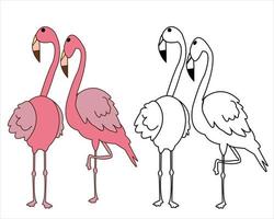 schattig vector Vlaams single en met paar vogel tekenfilm illustratie kunst.