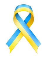 oekraïens lint in geel blauw kleuren volgens naar de kleur van de vlag van Oekraïne vector illustratie geïsoleerd Aan wit achtergrond