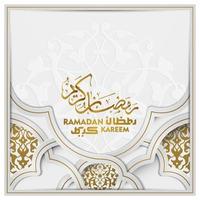 ramadan kareem wenskaart islamitische bloemmotief vector ontwerp met Arabische kalligrafie