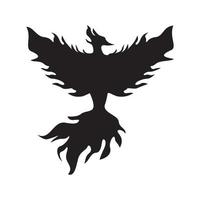 Feniks silhouet logo ontwerp. brand vogel in mythologie. vector