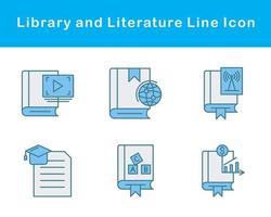 bibliotheek en literatuur vector icoon reeks