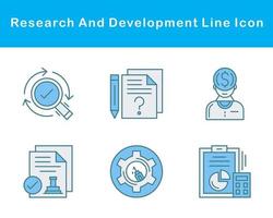 Onderzoek en ontwikkeling vector icoon reeks