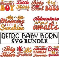 retro baby geboren SVG bundel vector
