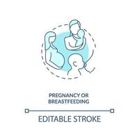 zwangerschap of borstvoeding blauw concept pictogram vector